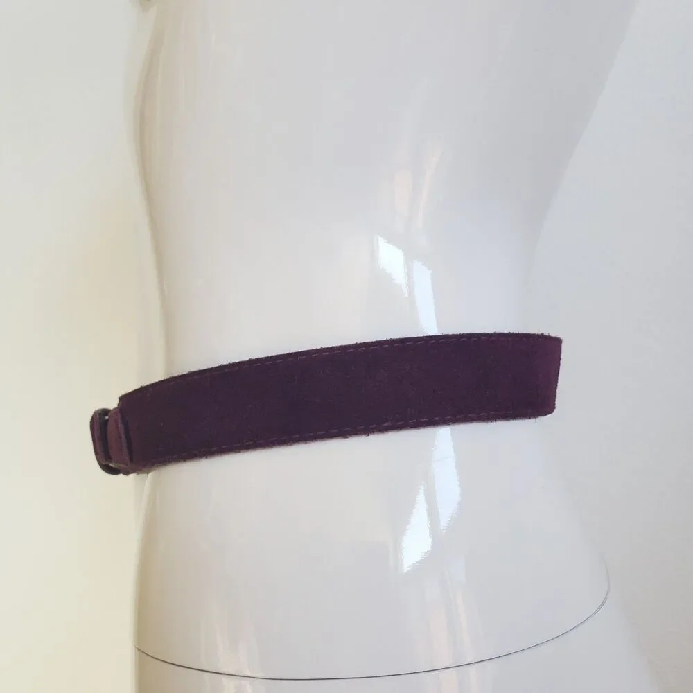 Vintage 80s Purple Suede Leather Belt